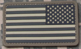 U.S. Flag Patch Reverse Field PVC with Hook Fastener
