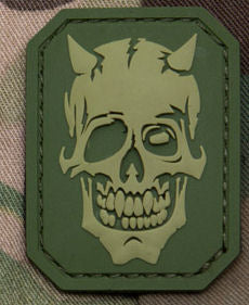 CLEARANCE - Devil Skull Morale Patch - PVC with Hook Fastener