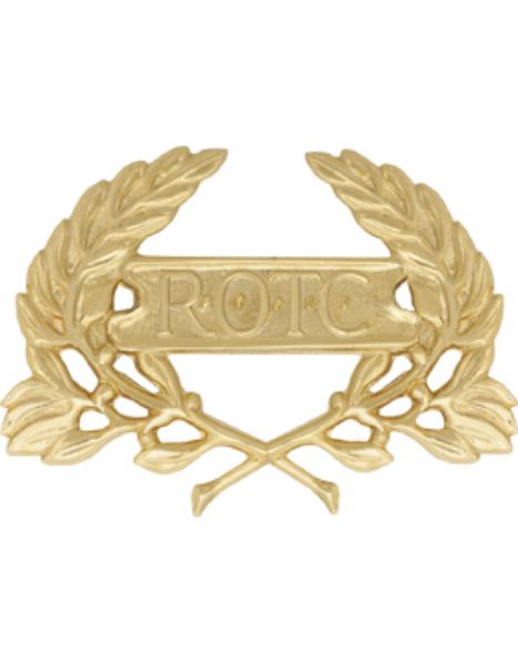 Army ROTC Cap Device with Letters In Panel Clutch Gold 