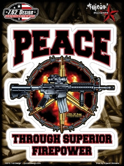 Military Decal - Peace Through Firepower Sticker