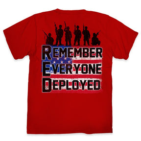 Remember Everyone Deployed Flag T-Shirt - RED