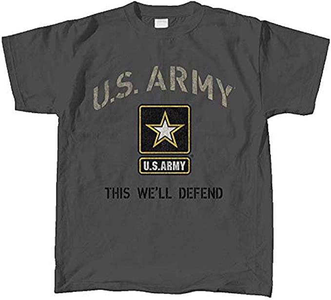 CLEARANCE - U.S. Army Vintage Stencil T-Shirt - CHARCOAL GREY