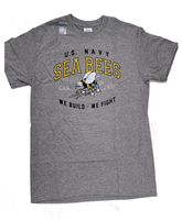 CLEARANCE U.S. Navy Seabees T-Shirt - HEATHER GREY
