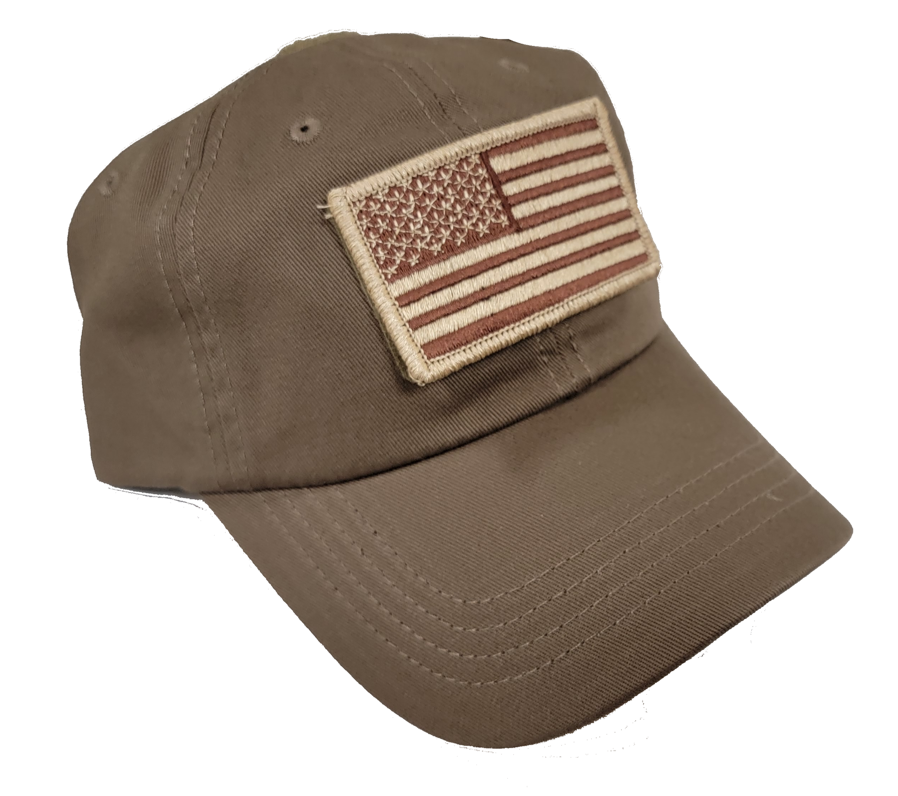 Brown Tactical Cap Package with Flag