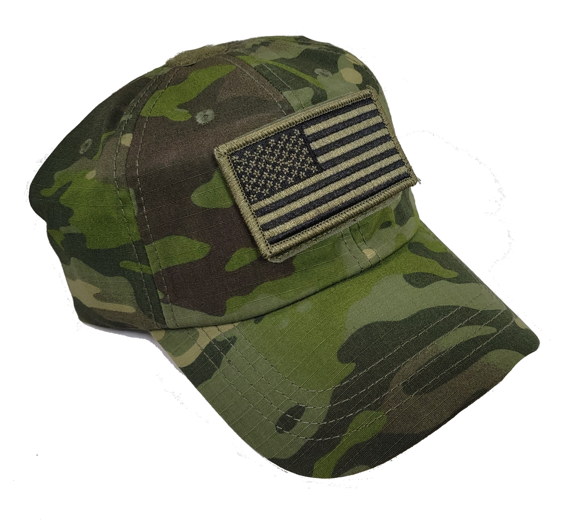 Tactical Cap Package with U.S. Flag Patch and Personalized Name Tape - Various Colors
