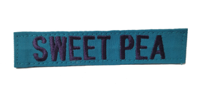 Teal Name Tape with Hook Fastener - Fabric Material