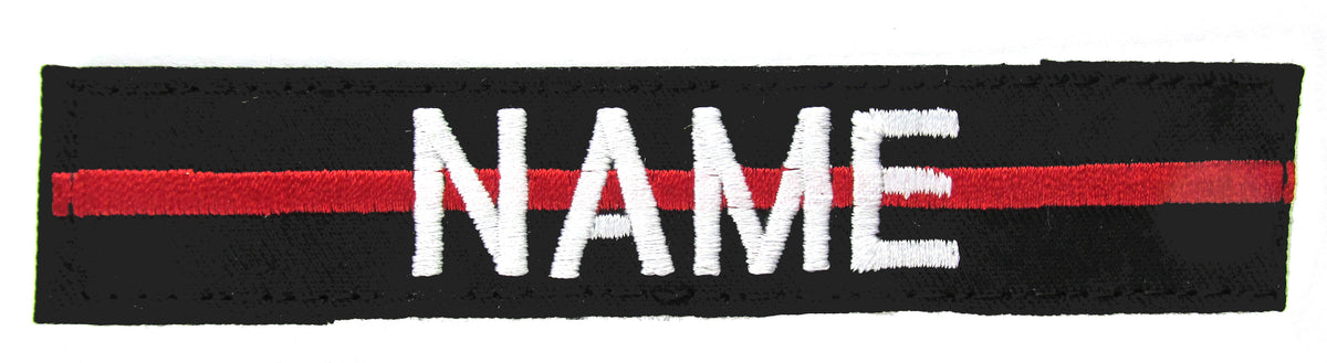 Thin Red Line Name Tape with Hook Fastener