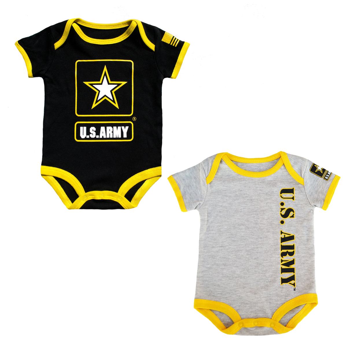 Trooper Clothing Army 2 PACK Baby Bodysuits for Infants