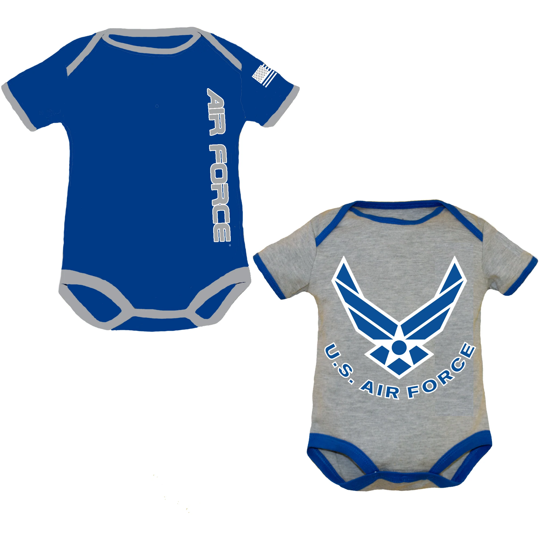 Trooper Clothing Air Force 2 PACK Baby Bodysuits for Infants
