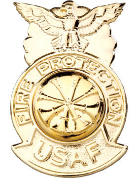 USAF Deputy Chief Fire Badge - Metal GOLD Four Bugles