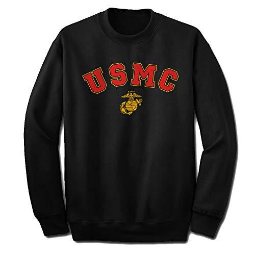 USMC Black Crew Neck Sweatshirt with EGA Logo