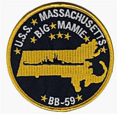 USS Massachusetts BB-59 USMC Patch - BIB MAMIE