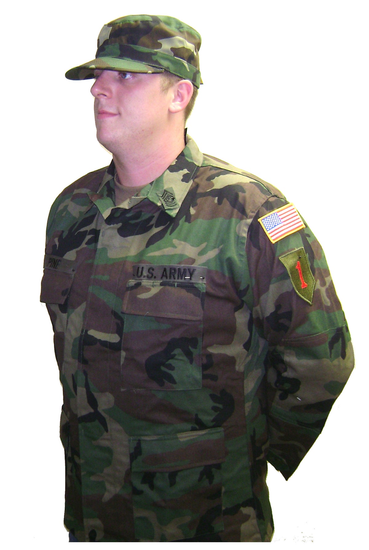 3 Piece Set - U.S. Army Jacket, Hat and T-Shirt - Woodland Camouflage