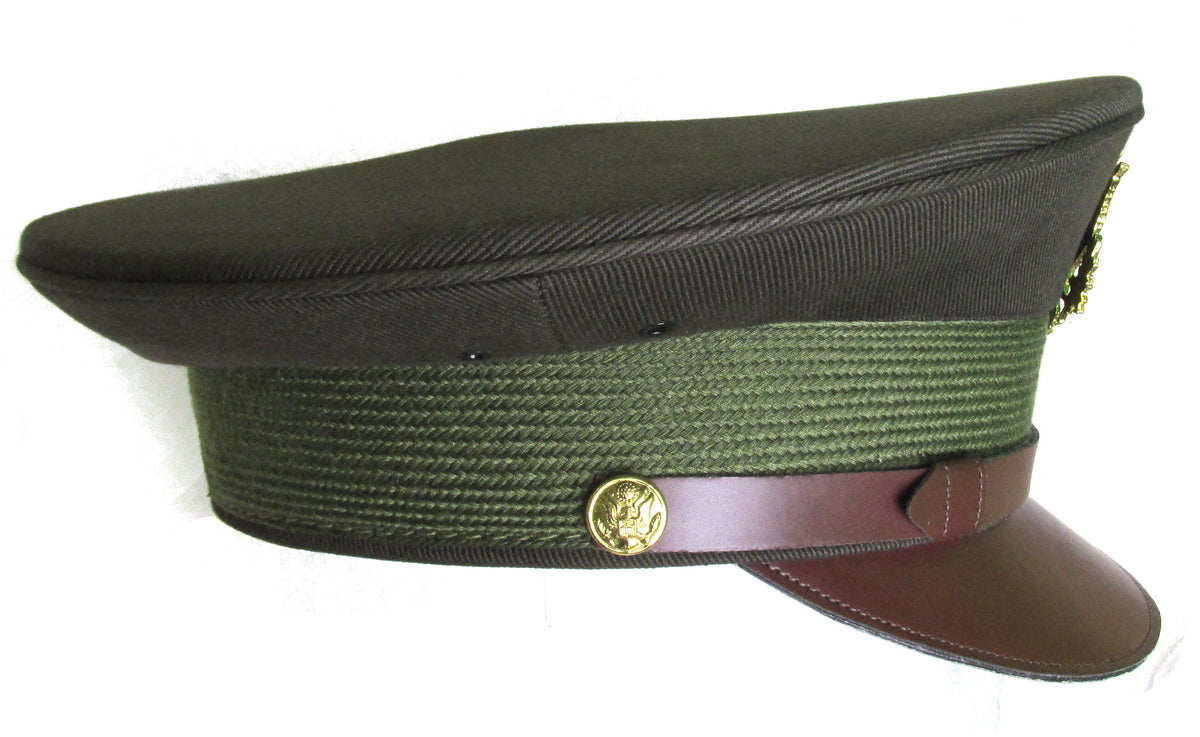 Replica WWII U.S. Army Officer's Crush Cap for Costumes - Olive Drab